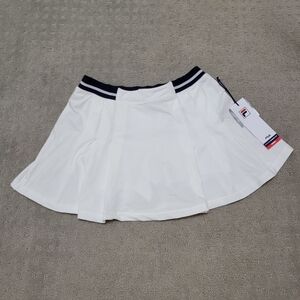 Fila Womens Heritage Signature White Pleated Skirt size XS